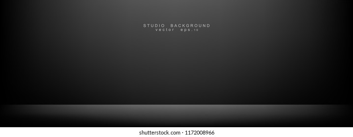 Empty black Studio room Backdrop  Light interior and copyspace for your creative project  Vector illustration EPS 10