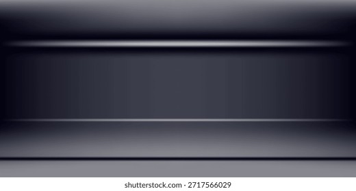 Fondo de la habitación de estudio negro vacío. fondo negro con efectos de luz. Habitación oscura vacía.
