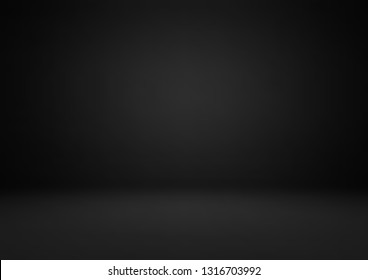 Empty black studio room, used as background for display your products