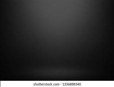 Empty black studio room, used as background for display your products