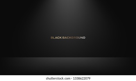 Empty black studio room, used as background for display your products. Vector