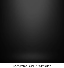 Empty black studio room vector background. Can be used for display or montage your products