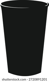 Bote de basura negro vacío aislado en el fondo blanco, Vector
