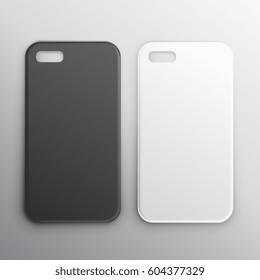 empty black and white smartphone cases set