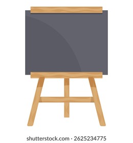 Empty blackboard on a wooden easel standing on the floor, perfect for educational or creative concepts