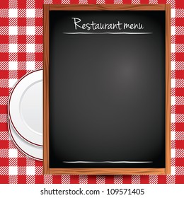 Empty Blackboard Restaurant Menu Background Stock Vector (Royalty Free ...