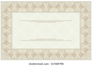 Empty blank of the certificate or voucher. 