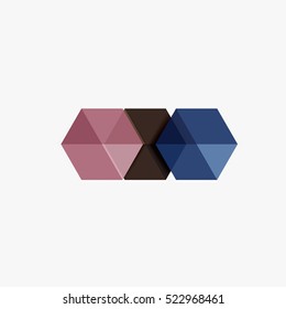 Empty blank hexagon layout, geometric template for text and options. Element of business brochure, presentation and web design navigation layout