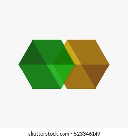 Empty blank hexagon layout, geometric template for text and options. Element of business brochure, presentation and web design navigation layout