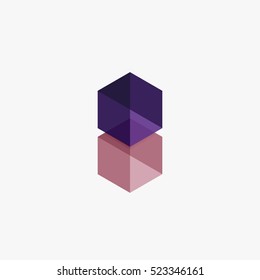 Empty blank hexagon layout, geometric template for text and options. Element of business brochure, presentation and web design navigation layout