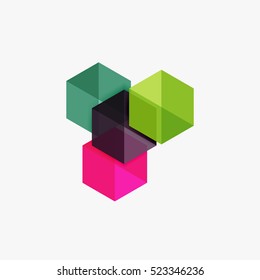 Empty blank hexagon layout, geometric template for text and options. Element of business brochure, presentation and web design navigation layout