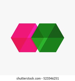 Empty blank hexagon layout, geometric template for text and options. Element of business brochure, presentation and web design navigation layout