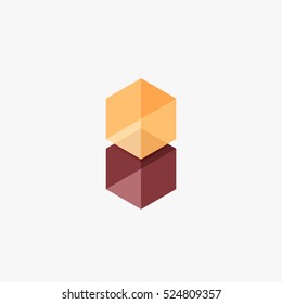 Empty blank hexagon layout, geometric template for text and options. Element of business brochure, presentation and web design navigation layout