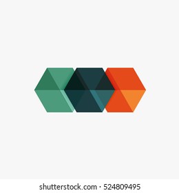 Empty blank hexagon layout, geometric template for text and options. Element of business brochure, presentation and web design navigation layout