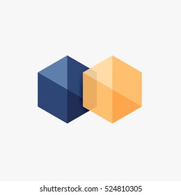 Empty blank hexagon layout, geometric template for text and options. Element of business brochure, presentation and web design navigation layout