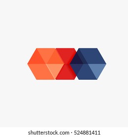 Diseño de hexágono vacío, plantilla geométrica para texto y opciones. Elemento de folleto comercial, presentación y diseño de navegación web