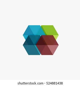 Diseño de hexágono vacío, plantilla geométrica para texto y opciones. Elemento de folleto comercial, presentación y diseño de navegación web