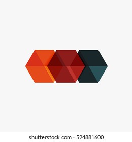 Empty blank hexagon layout, geometric template for text and options. Element of business brochure, presentation and web design navigation layout