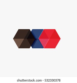 Empty blank hexagon layout, geometric template for text and options. Element of business brochure, presentation and web design navigation layout