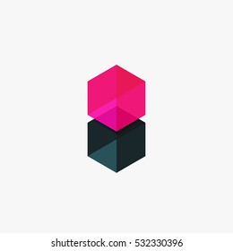 Empty blank hexagon layout, geometric template for text and options. Element of business brochure, presentation and web design navigation layout