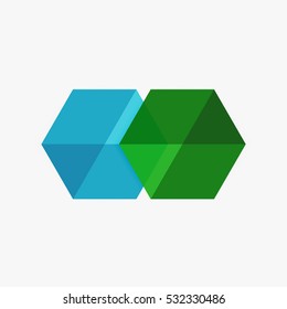 Empty blank hexagon layout, geometric template for text and options. Element of business brochure, presentation and web design navigation layout