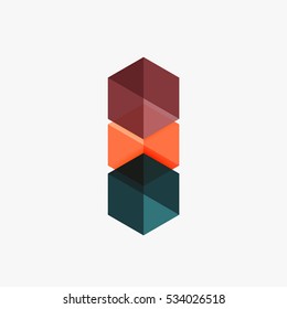 Empty blank hexagon layout, geometric template for text and options. Element of business brochure, presentation and web design navigation layout