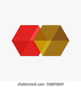 Empty blank hexagon layout, geometric template for text and options. Element of business brochure, presentation and web design navigation layout