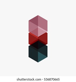 Empty blank hexagon layout, geometric template for text and options. Element of business brochure, presentation and web design navigation layout