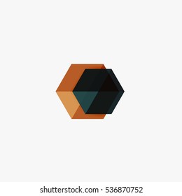 Empty blank hexagon layout, geometric template for text and options. Element of business brochure, presentation and web design navigation layout