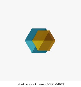 Empty blank hexagon layout, geometric template for text and options. Element of business brochure, presentation and web design navigation layout