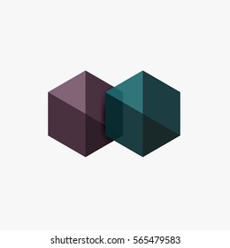 Empty blank hexagon layout, geometric template for text and options. Element of business brochure, presentation and web design navigation layout