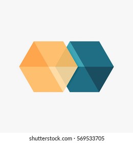 Empty blank hexagon layout, geometric template for text and options. Element of business brochure, presentation and web design navigation layout