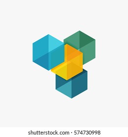 Empty blank hexagon layout, geometric template for text and options. Element of business brochure, presentation and web design navigation layout