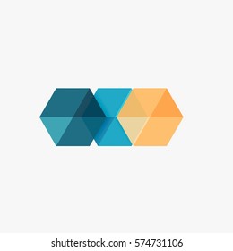 Empty blank hexagon layout, geometric template for text and options. Element of business brochure, presentation and web design navigation layout