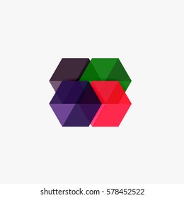 Empty blank hexagon layout, geometric template for text and options. Element of business brochure, presentation and web design navigation layout