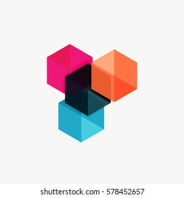 Empty blank hexagon layout, geometric template for text and options. Element of business brochure, presentation and web design navigation layout