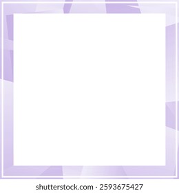 Empty blank modern frame for social media content or announcement. Square design blank business style border in light purple.