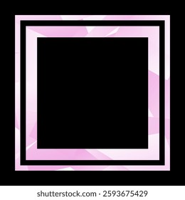 Empty blank modern frame for social media content or announcement. Square design blank business style border in pink.