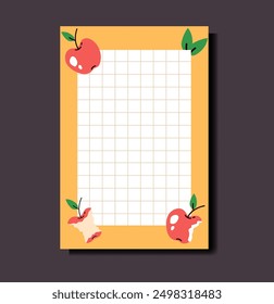 Empty blank planner to do list notes with cute pattern. Weekly and daily schedule not forget papers concept. Vector flat graphic design illustration