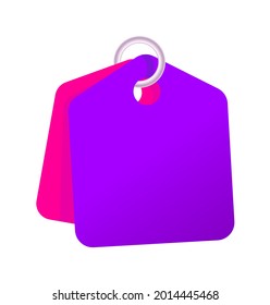 Empty blank sale tag template isolated on white background