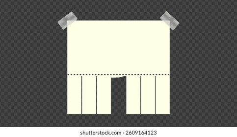 Empty blank sheet paper advertising. Tear-off ads. Street signs. Tear off stripes. Street advertisement	
