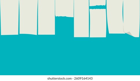 Empty blank sheet paper advertising. Tear-off ads. Street signs with curved corners on green background. Tear off stripes. Street advertisement	
