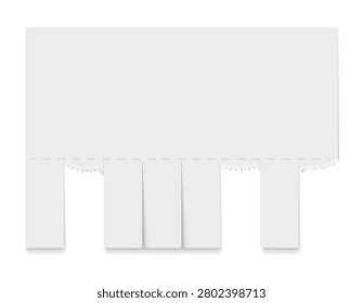 Empty blank sheet paper advertising. Tear-off ads. Street advertisement with tear-off strips.