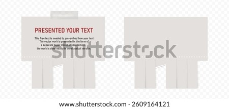 Empty blank sheet paper advertising High quality. Tear-off ads. Street signs with adhensive tape. Tear off stripes. Street advertisement	
