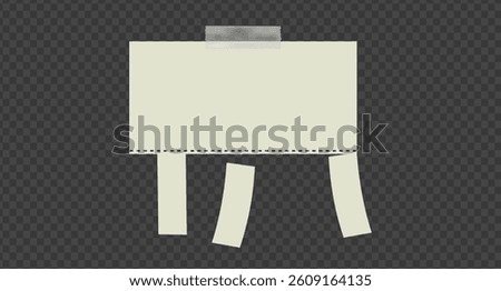 Empty blank sheet paper advertising. Tear-off ads. Street signs with adhesive tape. Tear off stripes. Street advertisement	
