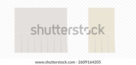 Empty blank sheet paper advertising High quality. Tear-off ads. Street signs with push pin and adhensive tape. Tear off stripes. Street advertisement	
