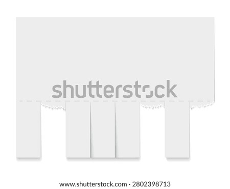 Empty blank sheet paper advertising. Tear-off ads. Street advertisement with tear-off strips.