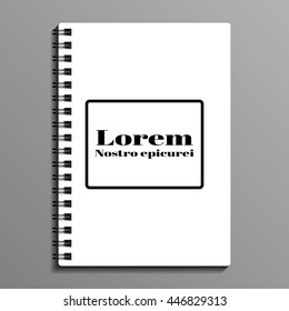 empty blank of spiral notebook. Blank notebook template. Vector illustration. EPS 10.