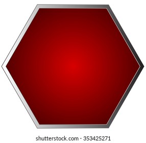 Empty, blank stop sign isolated on white. Vector illustration.