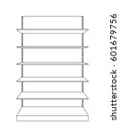 Empty blank supermarket shelves isolated on white background vector illustration.